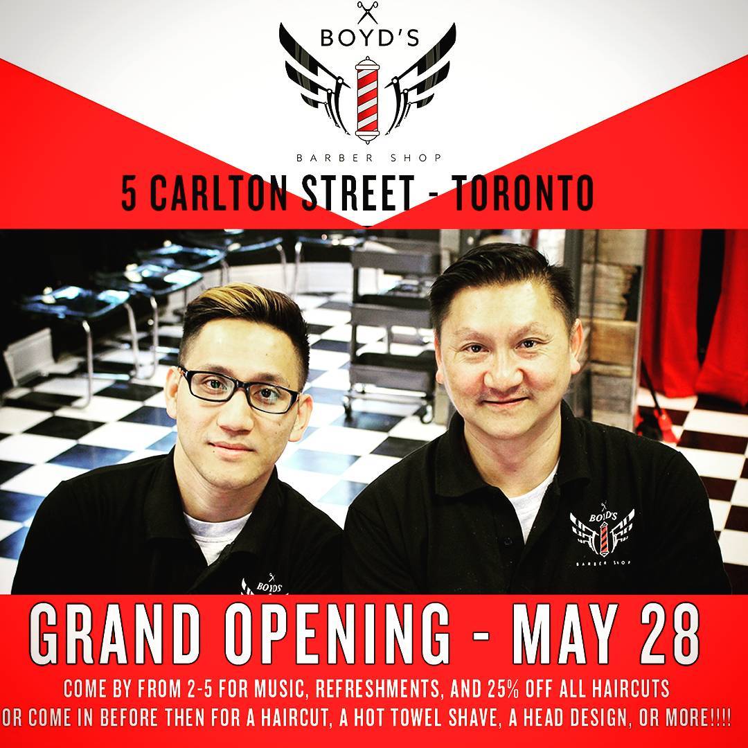 Almost time for the Grand Opening! Hope. To see you all there! Come for a haircut or some snacks or just to check out the new shop! #fade #headdesign #haircut #5carlton #shave #collegettc #toronto #yongestreet #barbernation #barber you're all invited! @torontoverve @downtownyonge @street_styleTO @blogto @narcity_toronto @ashtontekno @35mmmonkey @torontolife @tastetoronto