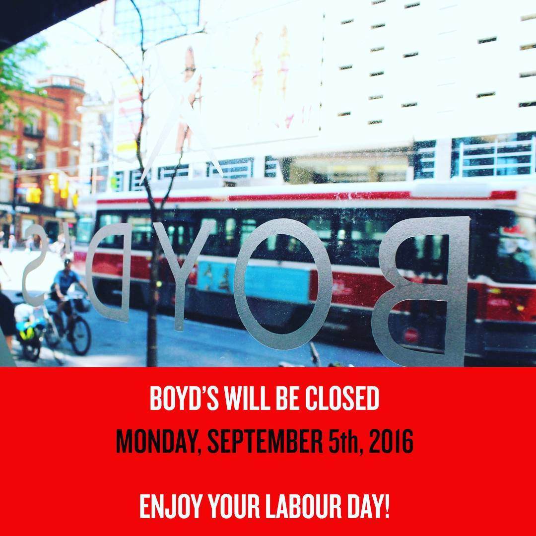 We're closed tomorrow.  Enjoy your long weekend! #holiday #labourday #longweekend #barber #toronto #yongestreet #collegettc #haircut